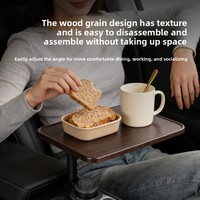 360 °   Table rotative en bois rétractable pour voiture, support multifonctionnel pour véhicule, petite table, plateau de rangement intérieur pour voiture, accessoires intérieurs