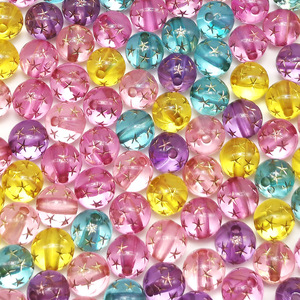 8mm - 10mm transparente esmerilado agujero recto cuentas acrílicas DIY materiales hechos a mano pulseras cadenas de teléfono móvil fabricación de joyas - Product Image 6