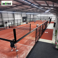 Lampu LED 360° untuk Lapangan Padel Panoramic Indoor dengan Kaca Tempered 12MM dan Rumput Buatan Merah Bata