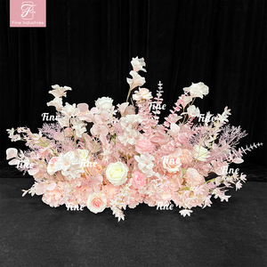 Fine Real Touch White Silk Rose Flower Runner Artificial Pink Orchid Flower Runner Decoración Road Guide - Product Image 1