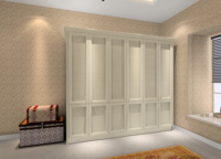 Dressing moderne de luxe en chêne massif pour chambre principale et salle à manger avec porte vitrée et éclairage LED – Solution complète