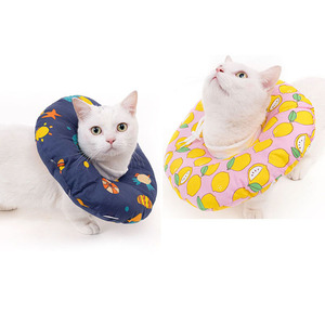 Collar elisabetano de algodón para gatos, protección suave para el cuello, suministros para mascotas, patrón de dibujos animados, uso en las cuatro estaciones - Product Image 1