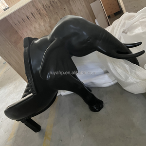 Silla escultural de elefante bebé de fibra de <span class=keywords><strong>resina</strong></span>, sillón de diseñador para escaparate, sofá con respaldo de cuero - Product Image 5