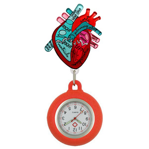 Montre d'infirmière en silicone, montre de poche portable colorée en gel de silice pour femme, montre de poitrine à quartz pour médecin - Product Image 1