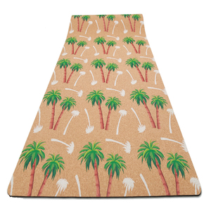 Tapis de yoga en liège personnalisé OEM, options de logo sérigraphié et gravé au laser, impression haute saturation des couleurs, matériau écologique et adapté aux bébés - Product Image 1