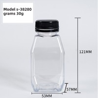 Bouteille en plastique jetable transparente carrée de 280 ml en PET de qualité alimentaire avec bouchon à vis pour jus et thé au lait