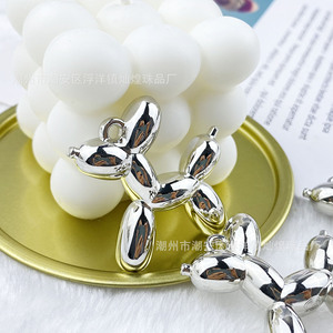 <b>Silver</b> Water-plated <b>Balloon</b> Dog Acrylic Pendant Phone Chain DIY Jewelry Accessory Car Charm Big Size - Product Image 2