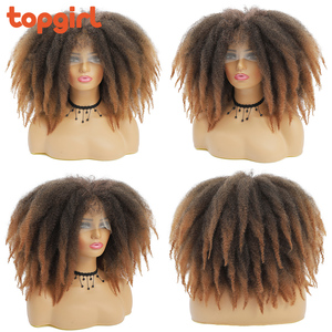 Parrucche intrecciate sintetiche <span class=keywords><strong>parrucca</strong></span> <span class=keywords><strong>bionda</strong></span> naturale Glueless Cosplay in pizzo <span class=keywords><strong>parrucca</strong></span> anteriore in pizzo con capelli corti all'uncinetto con frangia per donne nere - Product Image 2