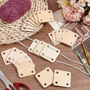 12pcs Wooden <b>Weaving</b> Cards for Hand <b>Loom</b> Craft Tools 4-Hole Tablet <b>Weaving</b> Blank Cards and Pieces for Creative Woodworking - Product Image 2