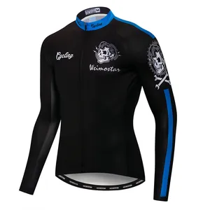 Jersey di Riciclaggio su ordinazione Degli Uomini Della Bicicletta MTB Shirt Mountain Bike Nero A Manica Lunga Traspirante Strada Ciclo di Usura Abbigliamento Da Corsa