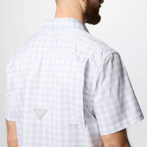Chemise de pêche personnalisée amusante à col boutonné, à manches longues, en nylon uni, avec logo de poisson ventilé, pour la pêche en automne - Product Image 5