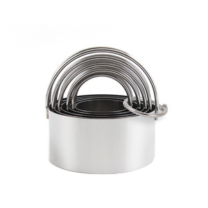 Stainless Steel Cookie <b>Cutter</b> Mousse Ring Round Square Heart Shape 10 Pcs Baking Mold Cake Mold - Product Image 3
