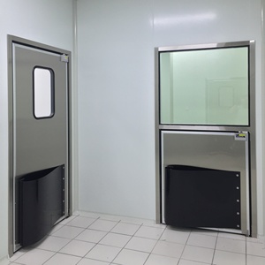 ประตูบานสวิงแบบมีฉนวนสำหรับซูเปอร์มาร์เก็ตพร้อมหน้าต่าง - Product Image 3