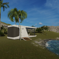Maison capsule spatiale moderne en aluminium pour bureau et villa, préfabriquée, isolée thermiquement et résistante à l'humidité, design incurvé/rectangulaire