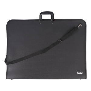 FOSKA elegante diseño negro doble cierre de cremallera de metal Material plástico de calidad Premium gran artista cartera bolsa 28*21 18*14 - Product Image 3