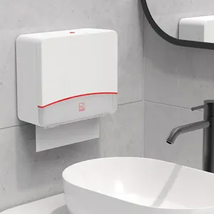 2024 keluaran baru Dispenser handuk tangan komersial untuk dinding Toilet terpasang Dispenser kertas plastik putih untuk rumah