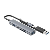 Hub USB C con Adaptador USB A, Lector de Tarjetas USB 3.0, Adaptador Multipuerto para Laptop, PC, MacBook, Notebook