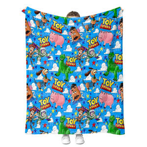 ผ้าห่มโพลีเอสเตอร์ลายการ์ตูนน่ารักสำหรับเด็ก  แบบกำหนดเองสำหรับ OEM  ใช้สำหรับเดินทาง โซฟา และเตียง - Product Image 4