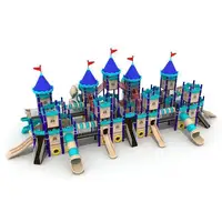 사용자 정의 대형 야외 성 어린이 플라스틱 슬라이드 다채로운 놀이터 장비 판매