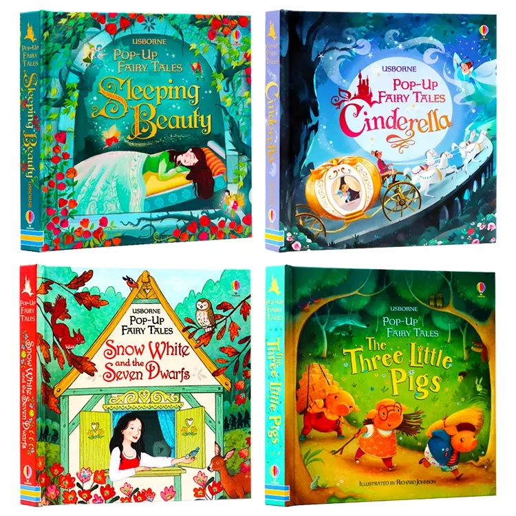 custom usborne english cartoon picture books childrens' English stories board book set printing
