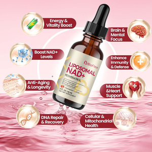 Bioflex OEM nhãn hiệu riêng hương vị dâu tây liposomal NAD con Resveratrol năng lượng tăng giọt chất lỏng bổ sung DNA sửa chữa - Product Image 2