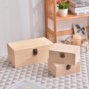 Wooden Storage <b>Box</b> Solid Wood With Lock Jewelry <b>Gift</b> <b>Box</b> Small And <b>Large</b> Size For Desktop Organization - Product Image 1
