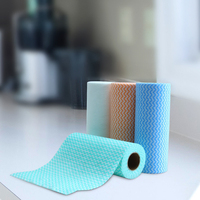 Paño de Cocina Desechable de Microfibra Ecológico de Alta Calidad, Rollo de Papel Ondulado No Tejido, Paño de Limpieza Multiusos Super Absorbente