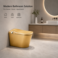 WC intelligent de luxe personnalisé en céramique carrée avec siège chauffant, télécommande, chasse d'eau automatique et évacuation en P-trap