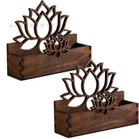 Porte-cartes de visite en bois en forme de lotus, best-seller transfrontalier, moderne et minimaliste, avec pince à messages de bureau, pour cartes de visite professionnelles