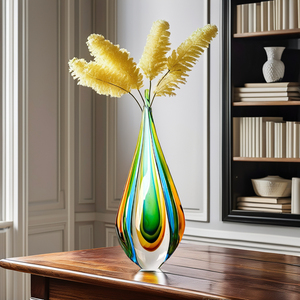 Cristal Soplado de Colores de Lujo Hecho a Mano, Decoración para el Hogar, Estilo <span class=keywords><strong>Murano</strong></span>, Gotas para Adornos de Flores, Figuras, Patrones, Jarra Artesanal - Product Image 2