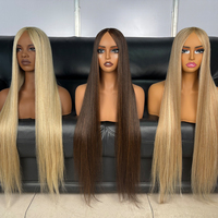 Paquetes de Cabello Sintético Amlsimte al Por Mayor, Extensiones de Cabello Liso Hueso de Fibra Resistente al Calor