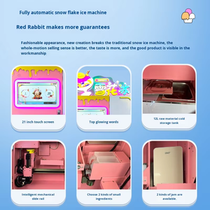 Máquina Expendedora de Hielo en Escamas Red Rabbit, Comercial, con Código QR, Tarjeta de Crédito, Pantalla Táctil, Capacidad de 12L, Hielo Raspado, Cono de Nieve - Product Image 4