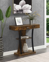 Newport – Table de Console avec étagères, Table de canapé étroite, Table de ferme derrière le canapé canapé entrée de couloir pour salon