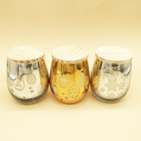 Neues Design Geprägtes Galvanisiertes Glas-Kerzengefäß mit Individuellem Duft Soja- & Gelwachs für Raumdekoration Weihnachten Halloween