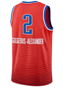 Oklahoma City Thunder # 2 Maillots de basket sans manches en polyester 100% à séchage rapide, imprimés par transfert thermique, Shai Gilgeous-Alexander - Product Image 2
