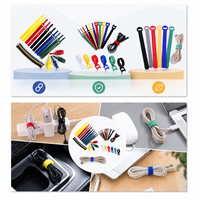 Étiquettes de câble réutilisables en forme de tête de chat, fermeture à crochet et boucle multicolore 24 pièces/32 pièces pour l'identification et l'organisation des câbles