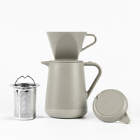 20oz Stocké Carafe Isolé Thermique En Acier Inoxydable café théière ensemble avec infuseur