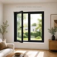 Fenêtre à battant à rupture de pont thermique, ouverture vers l'intérieur, double vitrage, insonorisée, en aluminium pour maison