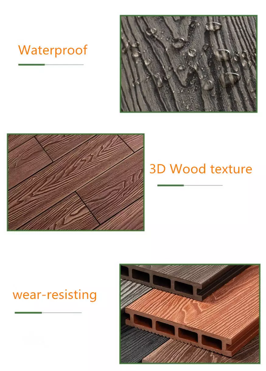 Plastic Crack Resistant WPC Decking WPC Terrace Board 140x25x2900