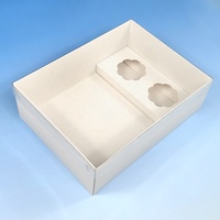 Boîtes à biscuits XJH 2 trous avec couvercle transparent emballage de gâteau de boulangerie Muffin Cup Cake Box pour fête d'anniversaire mariage