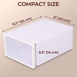 Household White/Black PP Injection Molded Rectangle Foldable Eco-Friendly <b>Stackable</b> Transparent Shoe <b>Storage</b> <b>Box</b> 6-10L Capacity - Product Image 2