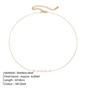 Colliers ras du cou de luxe pour femmes, bijoux minimalistes délicats en perles d'eau douce naturelles, vente en gros - Product Image 4