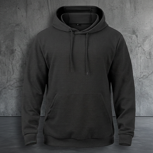 Sudadera con capucha de verano para hombre, de color liso, informal, de manga larga, con tejido gofrado, efecto lavado, con cordón, con bolsillo, de secado rápido y transpirable - Product Image 3