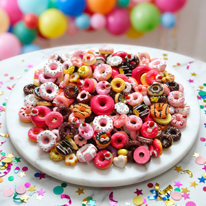 2026 30 pièces Breloques en résine mignonnes, motifs bonbons, fruits, desserts, boutons ronds à dos plat pour scrapbooking, coques de téléphone et accessoires DIY, Taille unique - Product Image 3