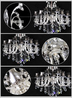 MEEROSEE, candelabro de cristal K9 de lujo dorado moderno nórdico, lámparas de sala de estar, lámpara colgante LED para dormitorio MD2125