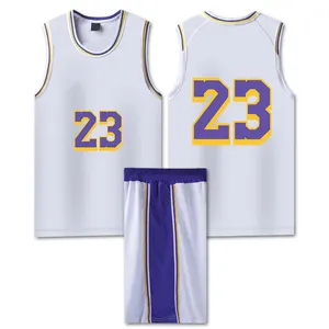 Vente en gros d'ensemble de vêtements de basketball équipe réversible pour hommes uniformes de maillots de basketball maillot personnalisé maillot de basketball