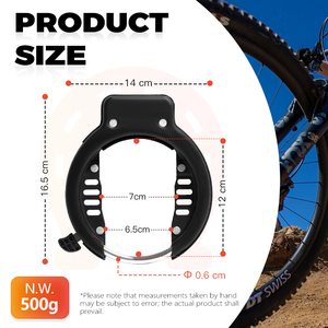 <span class=keywords><strong>Antivol</strong></span> de vélo portable robuste Jinta 64 mm avec <span class=keywords><strong>câble</strong></span> en fer rond et 2 clés, type fer à cheval - Product Image 4