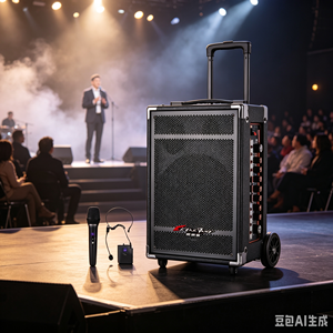 Système de sonorisation portable 100W en plastique avec batterie rechargeable, <span class=keywords><strong>2</strong></span> micros sans fil pour AUX et enregistrement, idéal pour le streaming en direct et les fêtes en extérieur - Product Image 6