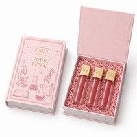 Boîte cadeau cosmétique personnalisée en forme de livre, rose pâle mat, pour gloss à lèvres, vente en gros, directement de l'usine, approvisionnement en vrac pour la vente au détail et les cadeaux