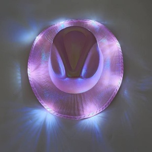 LED <b>Light</b> Cowboy <b>Hat</b> Multicolor Flashing <b>Lights</b> Holographic Adjustable Travel Party <b>Hat</b> Halloween Rave Stage Performance - Product Image 6